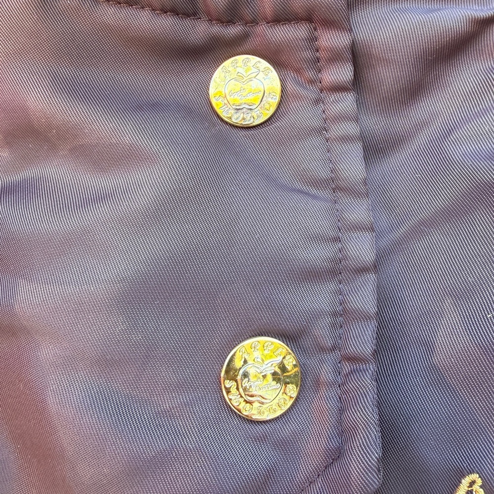 Y2K Rare Vintage Nelly’s Apple Bottoms Coat - Bling Gold Accents Down Size Large - Picture 11 of 16